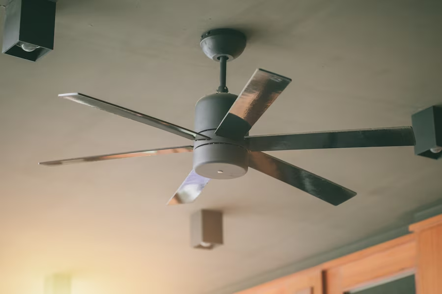 Silver ceiling fan